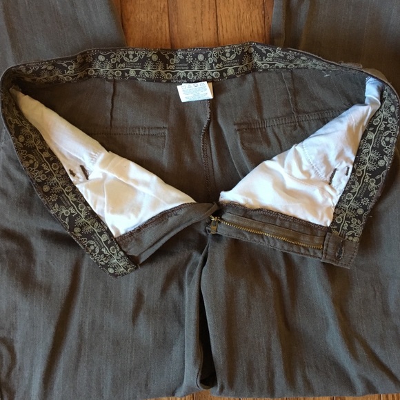 Grey Pinstripe Trousers 14 Short Lee - Picture 4 of 6